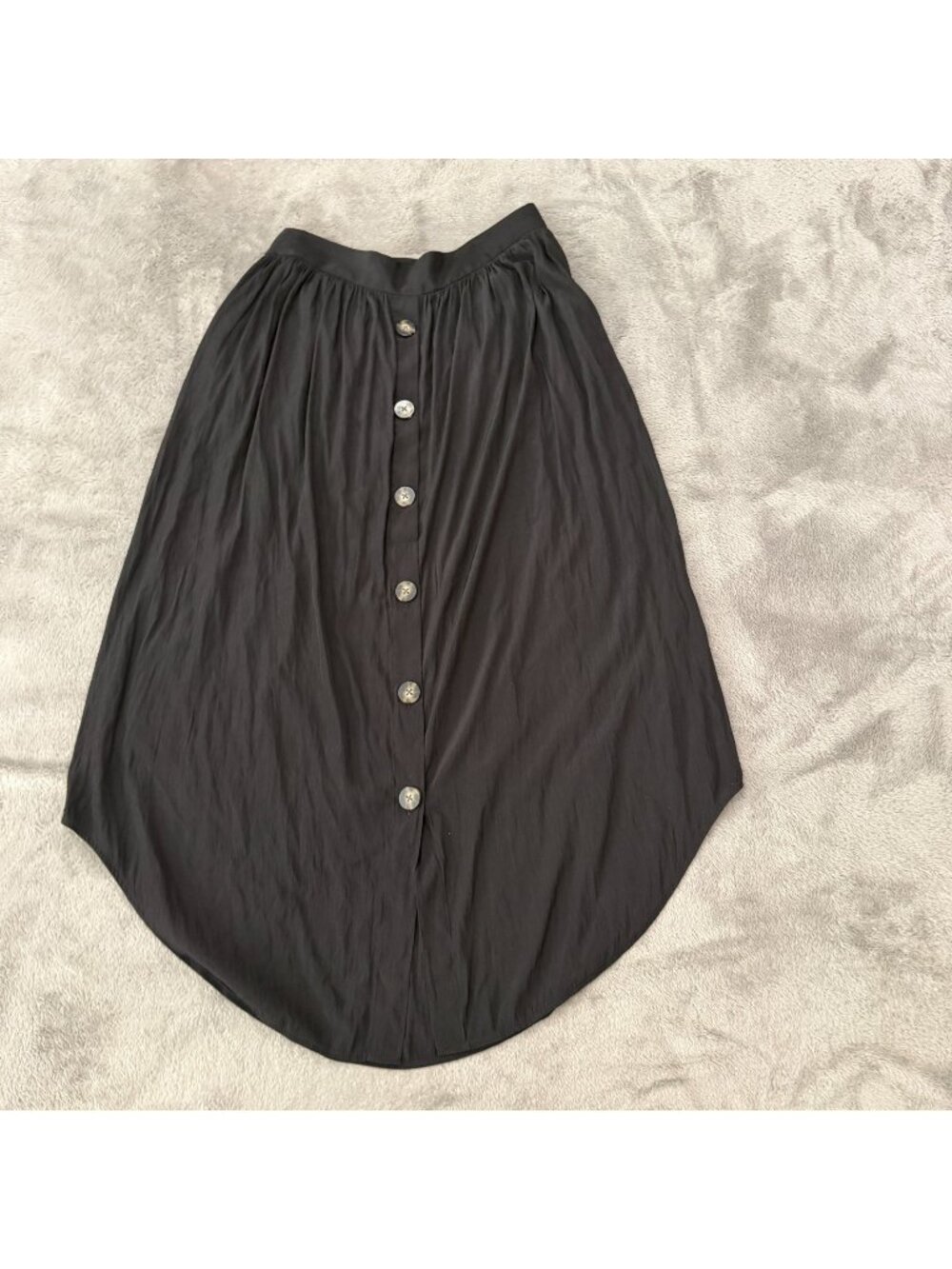 J Jill Black Pull On Midi Skirt Womens XS Minimalist Capsule Flowy Boho